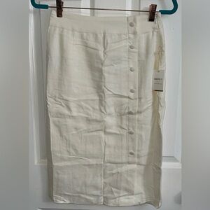 Forever 21 Off-White Button-Front Pencil Skirt
